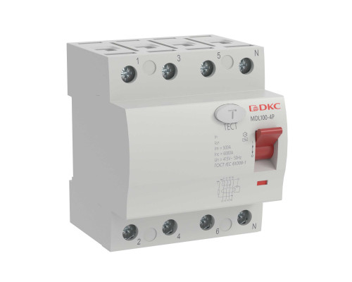Узо DKC 4P,  40A, 30mA, тип АС MDL100-4P2-40-AC