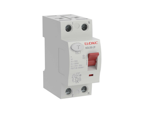 Узо DKC 2P, 100mA, 63A,тип АС MDL100-2P3-63-AC