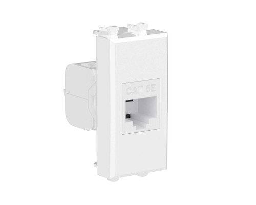Серия Avanti Компьютерная розетка RJ-45 без шторки модульная, кат.5е, "Белое облако", 1 модуль 4400661