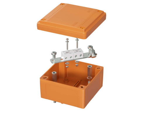 Коробка DKC Огнестойкая пластиковая FS с гладкими стенками и клеммниками, IP56, 100х100х50 мм, 4р, 450V, 6A, 4 мм2 FSB10404