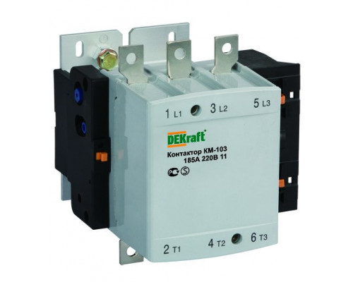 Пускатель КМ-103 DEKraft 185А 220В АСЗ 2НО+2НЗ 22154DEK 22154DEK