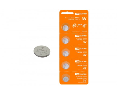 Элемент питания CR1616 Lithium 3V BP-5 SQ1702-0025