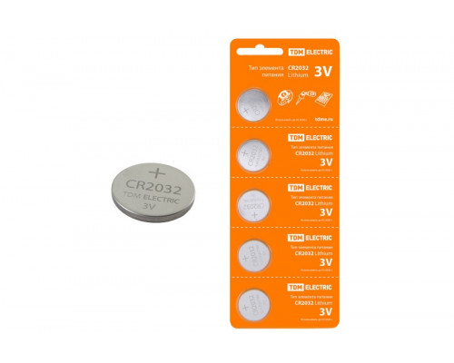Элемент питания CR2032 Lithium 3V BP-5 SQ1702-0029