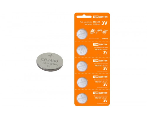 Элемент питания CR2430 Lithium 3V BP-5 SQ1702-0030