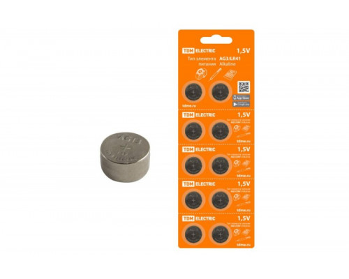 Элемент питания AG13/LR44 Alkaline 1,5V BP-10 TDM