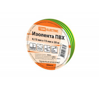 Изолента ПВХ 0,13*15мм Желто-Зеленая 20м TDM