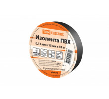 Изолента ПВХ 0,13*15мм Черная 10м TDM SQ0526-0026