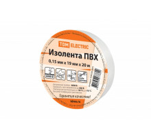 Изолента ПВХ 0,15х19мм Белая 20м TDM SQ0526-0001