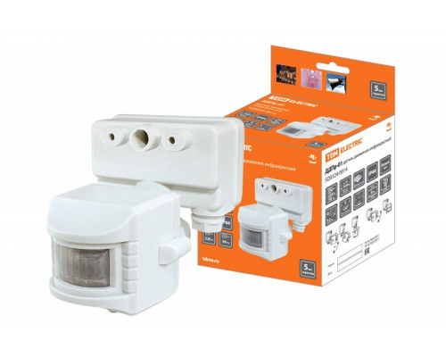 ДДПр-01 (белый) 1100Вт, 5-480с, 12м, 5+Лк, 120гр, IP44, TDM