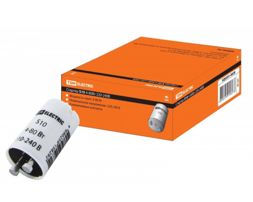 Стартер S10 4-80Вт 220-240В алюм. контакты TDM SQ0351-0020