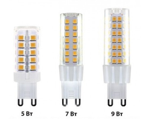 Лампа светодиодная G9-9 Вт-230 В-6500 К, SMD, 21,5x70,5 мм TDM