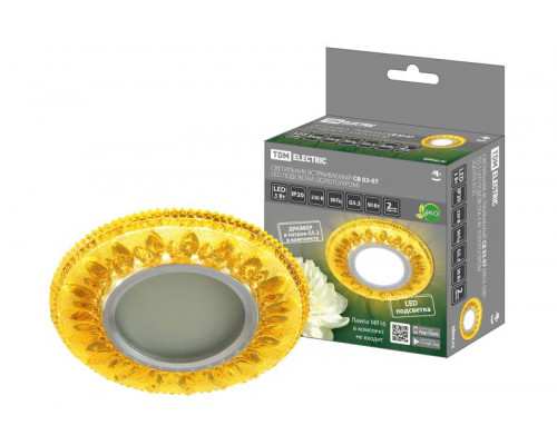 Софит СВ 03-07 MR16 50Вт G5.3 LED подсветка 3 Вт золото/хром TDM SQ0359-0135
