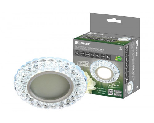 Софит СВ 03-13 MR16 50Вт G5.3 LED подсветка 3 Вт зеркальный/хром TDM SQ0359-0143