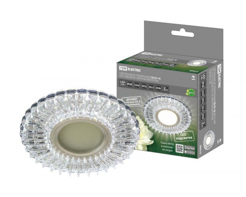 Софит СВ 03-16 MR16 50Вт G5.3 LED подсветка 3 Вт зеркальный/хром TDM SQ0359-0146