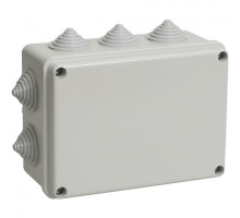 Коробка ОП 150х110х70мм, крышка, IP44, 10 гермовводов, инд. штрихкод, TDM SQ1401-1241
