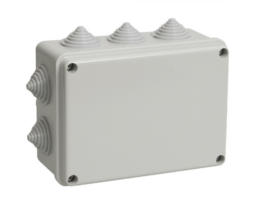 Коробка ОП 150х110х70мм, крышка, IP44, 10 гермовводов, инд. штрихкод, TDM SQ1401-1241