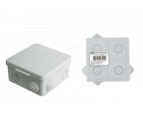 Коробка ОП 80х80х50мм, крышка, IP54, 7вх. инд. штрихкод TDM SQ1401-0512