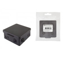 Коробка ОП 80х80х50мм, крышка, IP54, 7вх., черная, инд. штрихкод TDM SQ1401-0912
