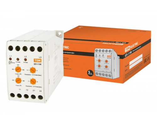Реле контроля фаз серии ЕЛ-11М-3х380В (1нр+1нз контакты) TDM SQ1504-0014