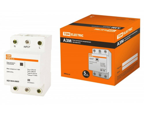 Реле контроля напряжения 1ф АЗМ 32А-230В TDM SQ1504-0003