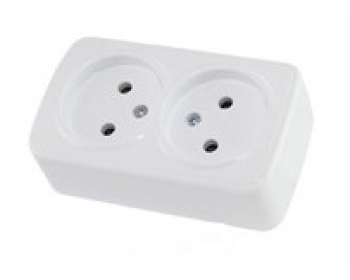 Серия Дача о/у Розетка 2м IP20 10А, белая Народная SQ1824-0009