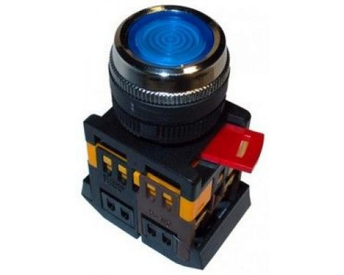 Кнопка ABLFS-22 синий d22мм неон/230В 1з+1р TDM SQ0704-0011