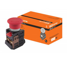 Кнопка Кнопка AE-22 "Грибок" с фиксацией красный d22мм 230В 1з+1р TDM SQ0704-0018