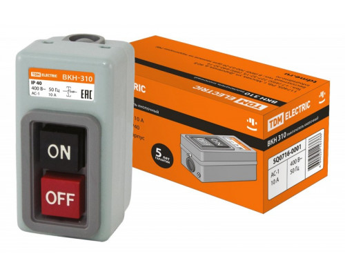 Пост кнопочный ВКН-310 3Р 10А 230/400В IP40 TDM SQ0716-0001