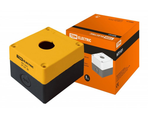 Корпус КП 101 для кнопок 1место желтый TDM SQ0705-0006