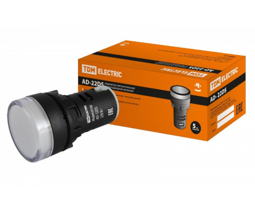 Лампа AD-22DS(LED)матрица d22мм белый 230В TDM* 10392 SQ0702-0001